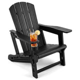 Tangkula HDPE Adirondack Chairs | 550 LBS Max Load Screw-Free Outdoor Chairs with Realistic Wood Grain