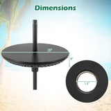 Tangkula Outdoor Umbrella Table Tray, Portable Round Table Tray with Umbrella Hole