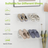 Tangkula 2 Pack Wall Mounted Shoe Rack with Heightened Edge & Strong Brackets