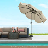 Tangkula 9Ft Patio Umbrella, Outdoor Umbrella with Crank Handle, Push Button Tilt, 2-Tier Beach Umbrella with Sun-Protective Canopy