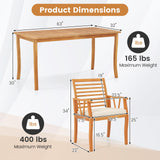 Tangkula Outdoor Table and Cushioned Chairs Set with 1.97” Umbrella Hole