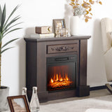 18" Electric Fireplace Heater, Freestanding & Recessed 1400 W Electric Stove Heater