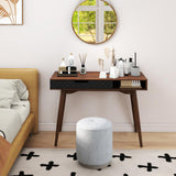 Tangkula Mid-Century Modern Computer Desk with Drawer and Open Compartment