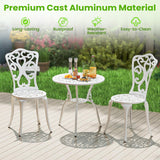 Tangkula Outdoor Cast Aluminum 3 Pieces Patio Bistro Set