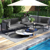 Tangkula Patio Loveseat with Removable Pillows & Seat Cushion