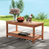 Tangkula Hardwood Outdoor Patio Coffee Table