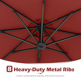 Tangkula 10ft Solar Patio Umbrella with Base Included