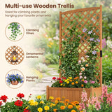 Tangkula Freestanding Raised Garden Bed with Garden Box