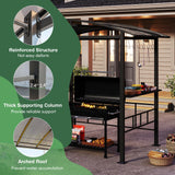 Tangkula 8x5 FT Hardtop Grill Gazebo for Patio Garden Lawn Deck