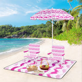 Tangkula 4 Pieces Beach Chair Set- 2 Backpack Beach Chairs with Umbrella & Blanket