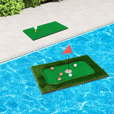 Tangkula Floating Golf Green for Pool, Floating Chipping Green Includes Golf Hitting Mat