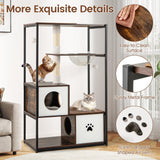 Tangkula Modern Cat Tree with Metal Frame