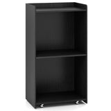 Tangkula Rolling Podium Stand, Mobile Lectern Stand with 2 Shelves & Lockable Wheels