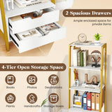 Tangkula 52.5" Tall Freestanding Bookcase with Sturdy Metal Frame