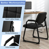 Tangkula Waiting Room Guest Chair, Upholstered Conference Chair with Armrest & Ergonomic Backrest