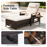 Tangkula Wicker Patio Chaise Lounge | 7-Level Adjustable Backrest (1/2)