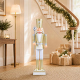Tangkula 32.5" Christmas Nutcracker with Tall Hat & Scepter