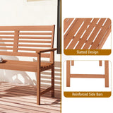 Tangkula 2-Person Patio Bench with Ergonomic Backrest and Armrests