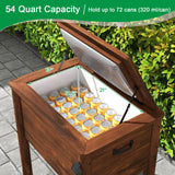 Tangkula Wooden Patio Cooler 54 Quart