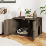 Tangkula Hidden Cat Litter Box Enclosure Furniture with Divider