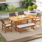 Tangkula Solid Acacia Wood Patio Chair Set
