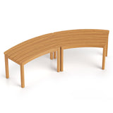 Tangkula Acacia Wood Outdoor Curved Bench