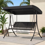Tangkula 3 Person Porch Swing | Patio Swing with Adjustable Canopy