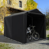 Tangkula 7x5.2Ft Portable Shed, Outdoor Storage Shelter with Waterproof Cover & Roll-up Zipper Door