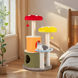 Tangkula 43 Inch Cute Cat Tower with Sisal Scratching Posts