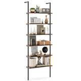 Tangkula Industrial 6-Tier Bookshelf