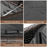 Tangkula 45 Gallon Outdoor Bench with Storage for Porch Backyard Poolside