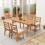 Tangkula Wood Patio Chair Set with Washable Covers Curved Back