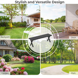 Tangkula Patio Metal Bench, Heavy-Duty 2-Person Bench w/Slatted Seat & X Legs