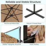 Tangkula 9.5 FT Cantilever Hula Tiki Thatch Patio Umbrella