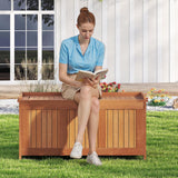 Tangkula 58 Gallon Wood Outdoor Storage Box
