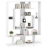 Tangkula Irregular Wooden Bookshelf for Living Room