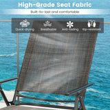 Tangkula Outdoor Lounge Chairs Set of 1/2, Patio Folding Chaise Recliner with 6-Level Backrest