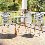Tangkula 3 Piece French Bistro Table Chair Set with Metal Support