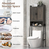 Tangkula Over The Toilet Storage Cabinet, Bathroom Space Saver Organizer Above Toilet with Double Doors & Metal Frame