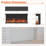 Tangkula 3-Sided Electric Fireplace Insert with Remote Control