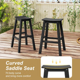 Tangkula 3PCS Outdoor HDPE Bar Table & Chair Set for 2