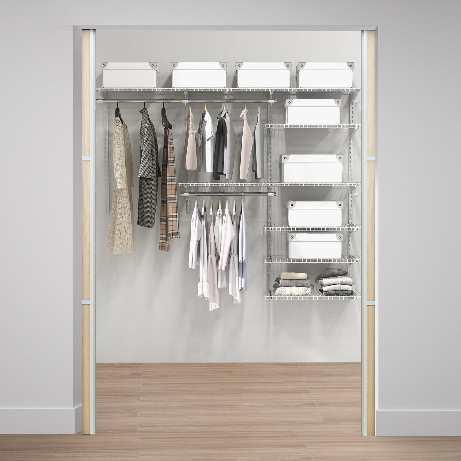 thumbnail image 2 of Costway 72" Wall Mounted Closet Organizer Kit - Adjustable Metal Shelving System 2 of 4