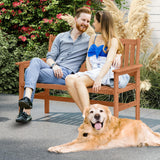 Tangkula Wooden Garden Bench for ackyard and Park
