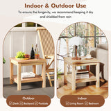 Tangkula Teak Wood Side Table with Storage