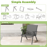 Tangkula Patio Chairs with Breathable Mesh Fabric and Metal Frame