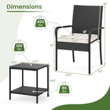 Tangkula 3 Pieces Patio Furniture Set