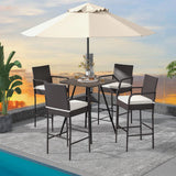 Patio Wicker Barstools Set of 2 - Tangkula