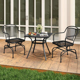 Tangkula Outdoor Rocking Chair Set Patio Rocker Chairs with Steady Rocking Function
