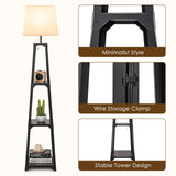 3 Tier Display Floor Lamp with Storage Shelves - Tangkula