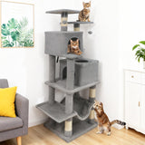 Tangkula Cat Tree for Indoor Cats 57 Inch Large Cat Tower